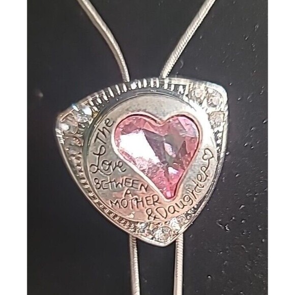 NWOT 18" Love Between A Mother & Daughter Necklace Silvertone Interchangeable - Picture 1 of 6